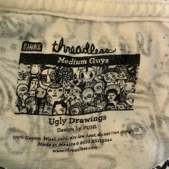 Threadless tee “Ugly Drawings”, guys size Medium. - Picture 2 of 2